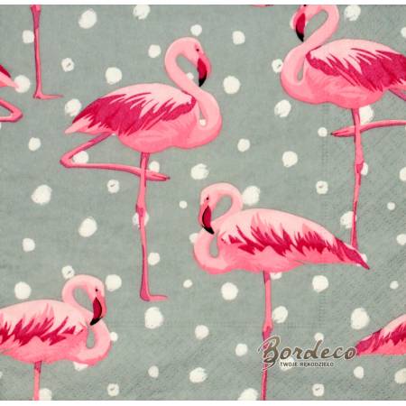 Serwetka decoupage firmy GOMAR flamingi 33x33cm